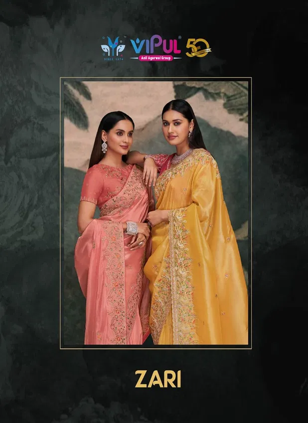 Zari By Vipul Organza Party Wear Saree Wholesale Shop In India